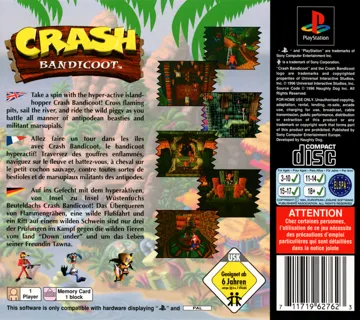 Crash Bandicoot (EU) box cover back